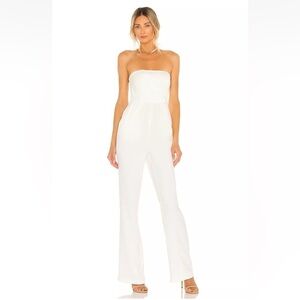 NBD Elliot Strapless Jumpsuit in Ivory | XXS